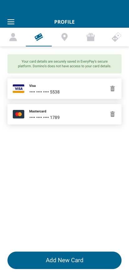 Profile payment methods