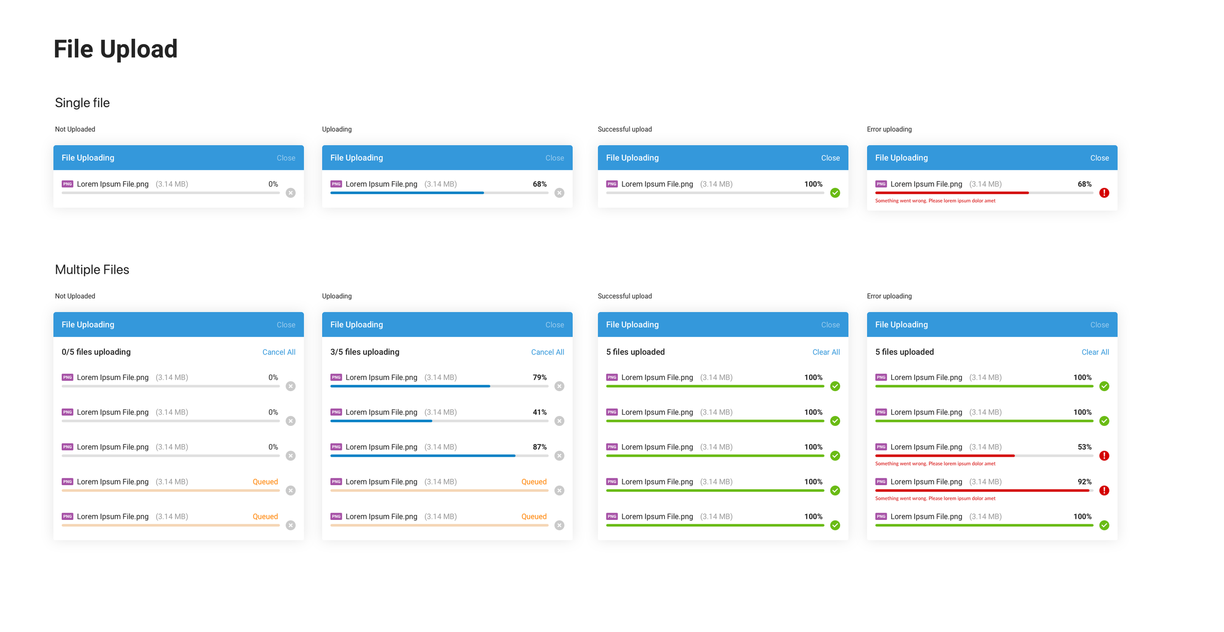 File upload dropzone component