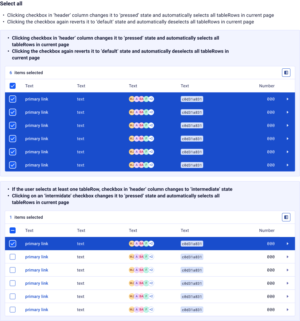Datagrid — select all and bulk selection