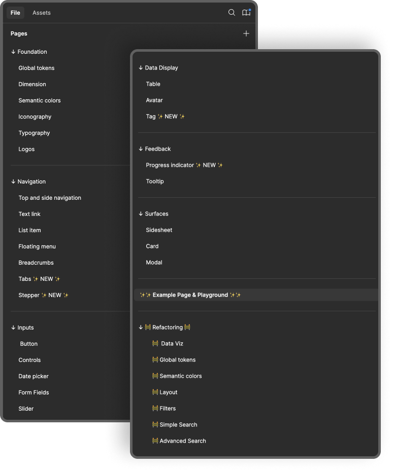 Surface components, Sidesheet