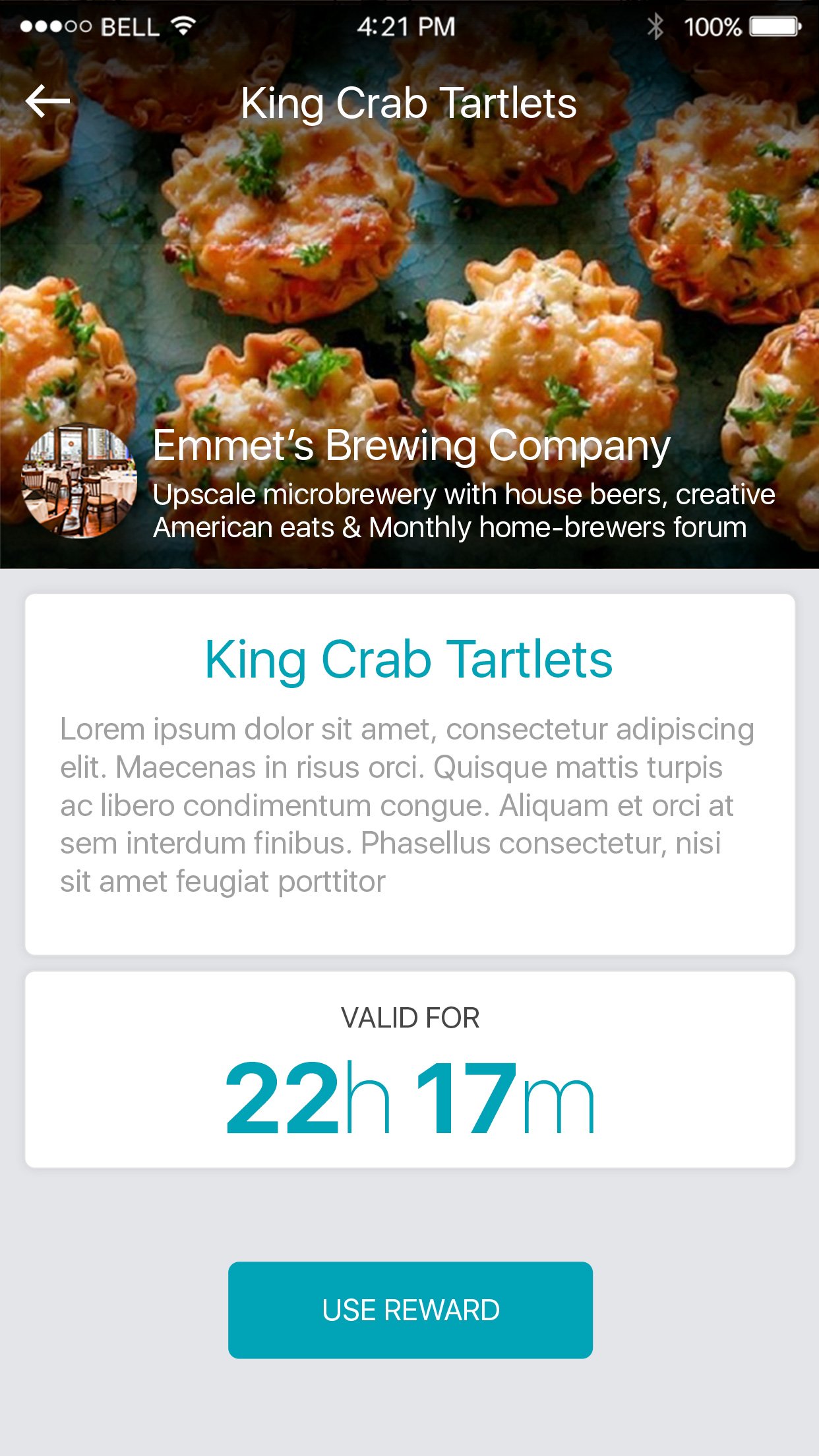 Reward redeemed inside