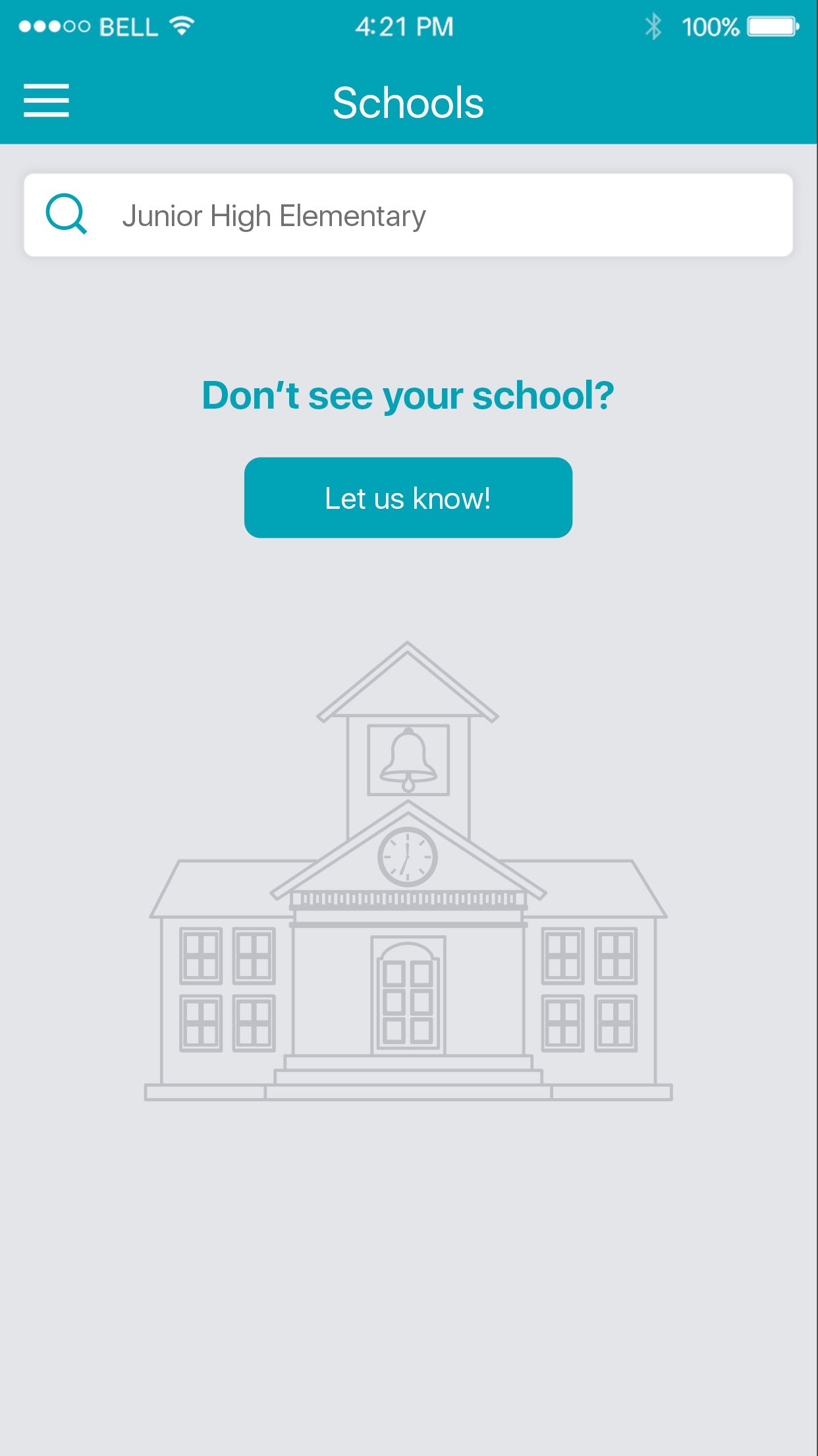 Schools typed search